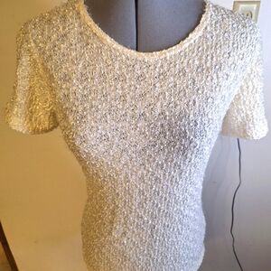 JALPUR White Stretch Vintage Top Size Small